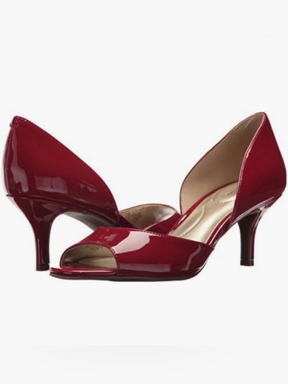 Bandolino Women's Nubia Pump Red Patent Peep-Toe Heels